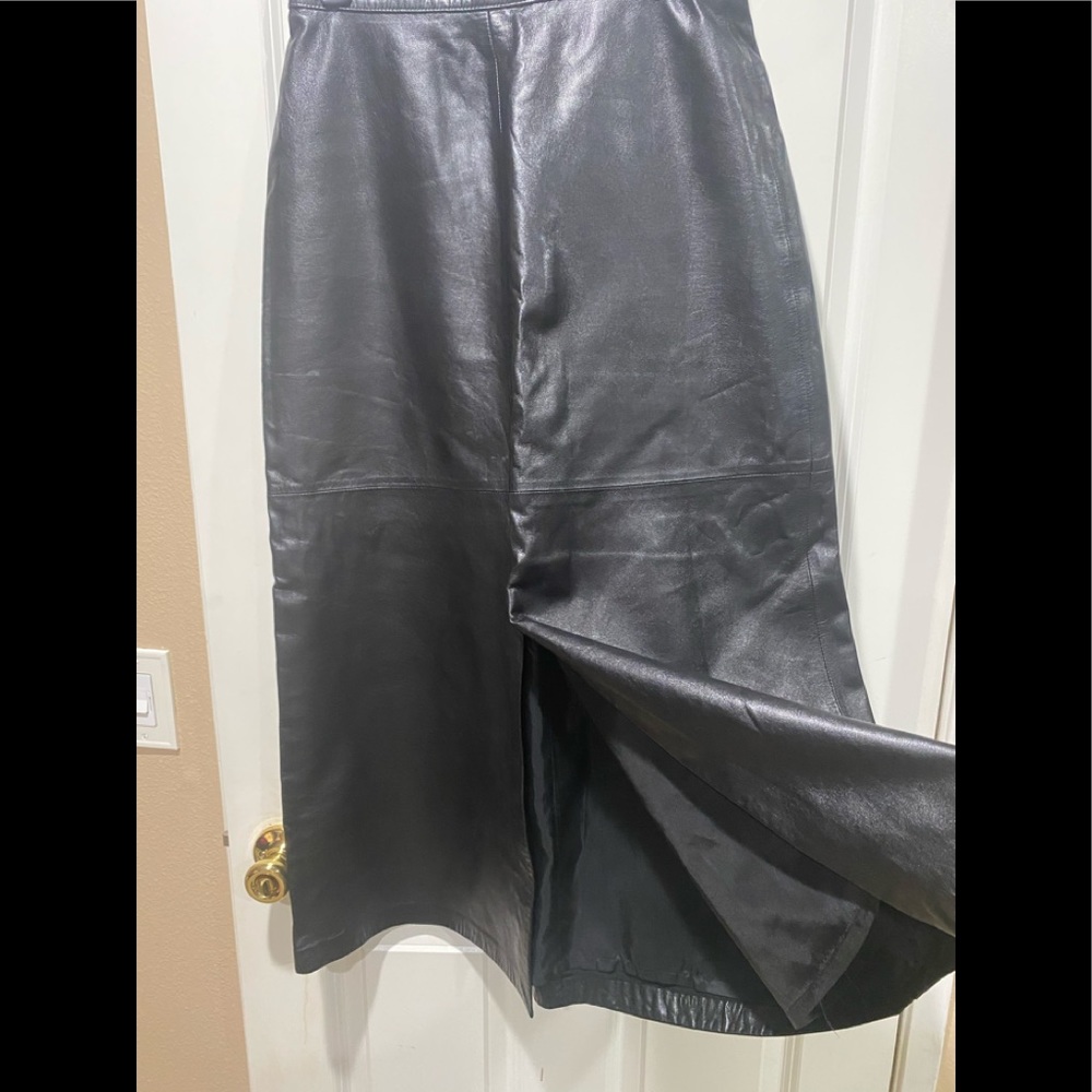 Black leather skirt